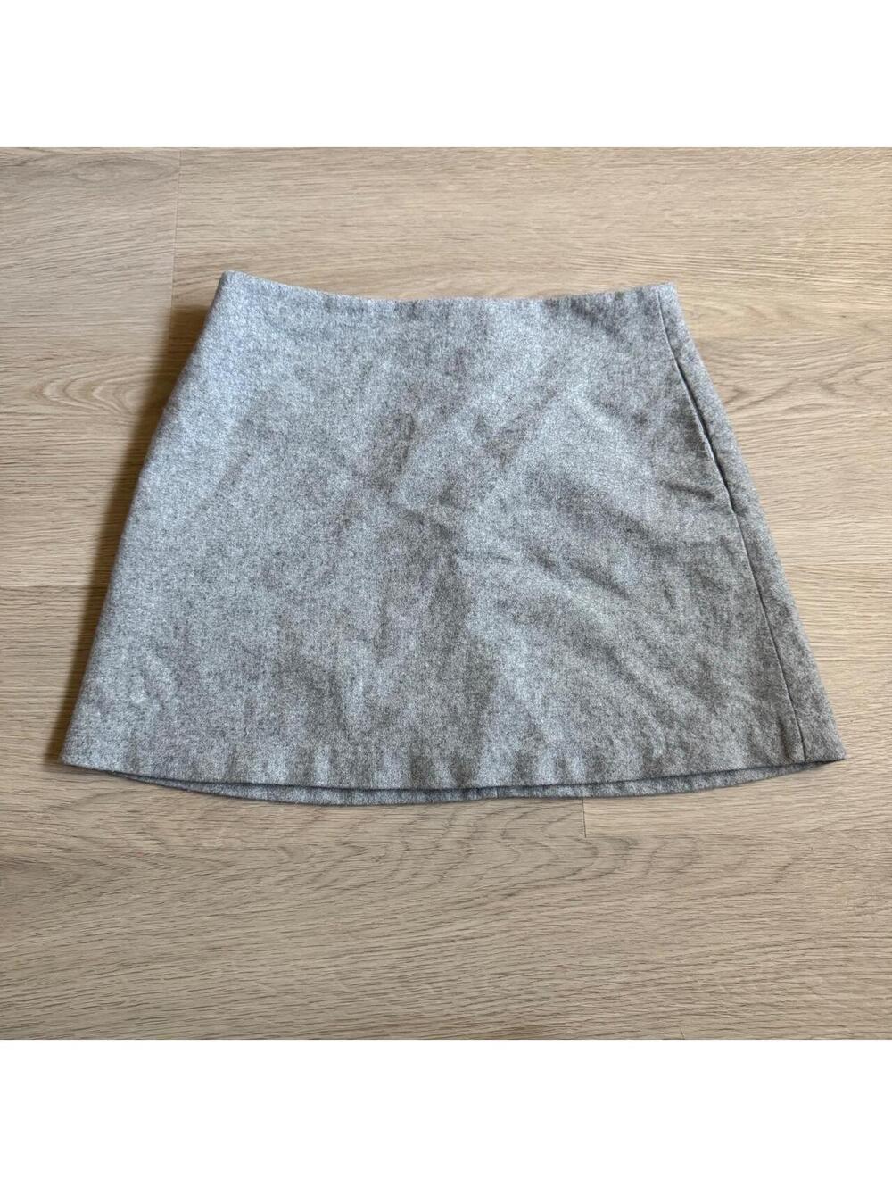 ੈ✩‧₊˚wilfred aritzia grey wool & cashmere blend mini skirt